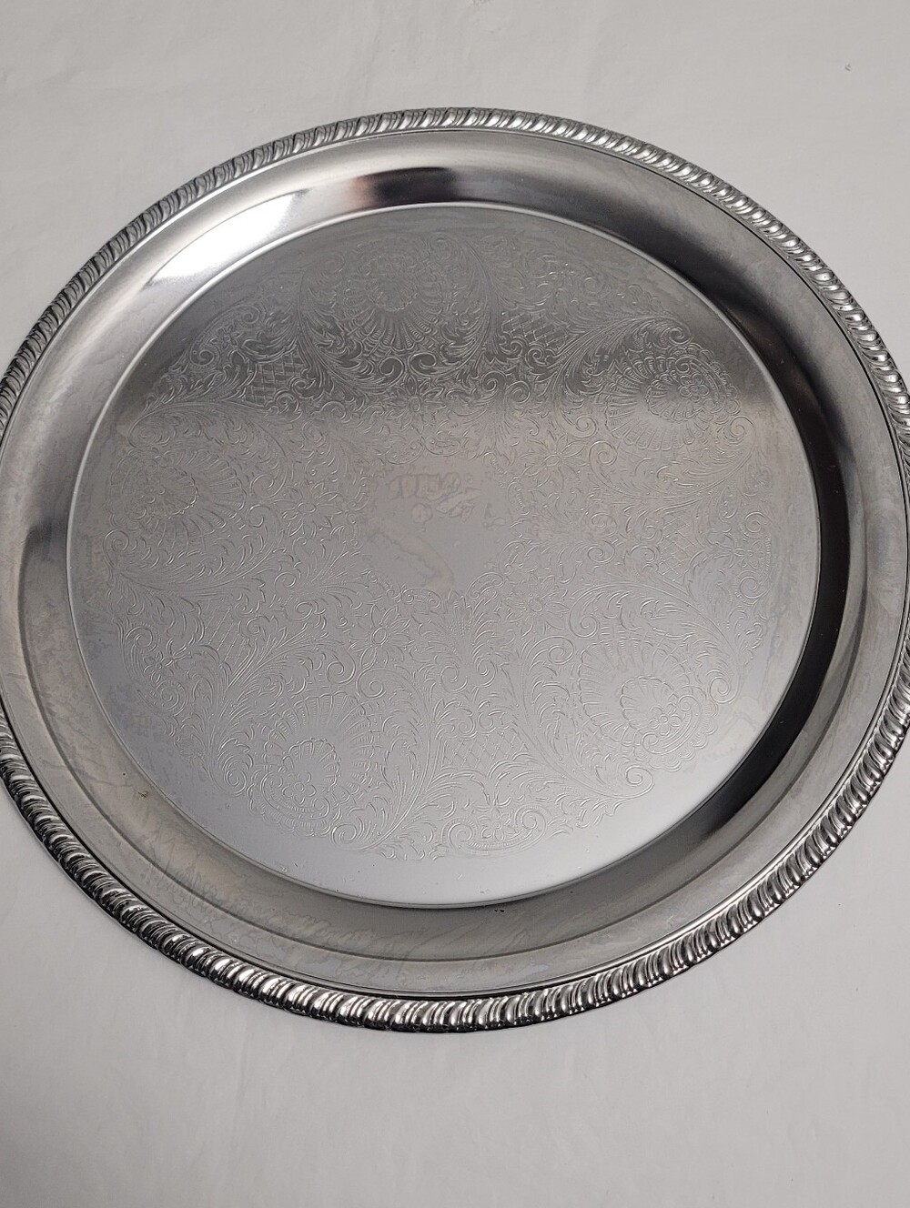 Vintage 70s Irvinware #2061 Silver Serving Tray 12"